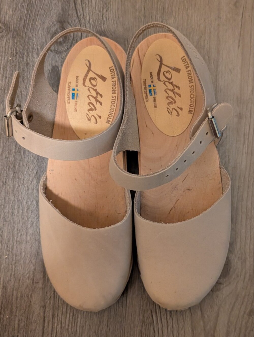 Lotta From Stockholm, Made In Sweden Beige Clogs Sz 38